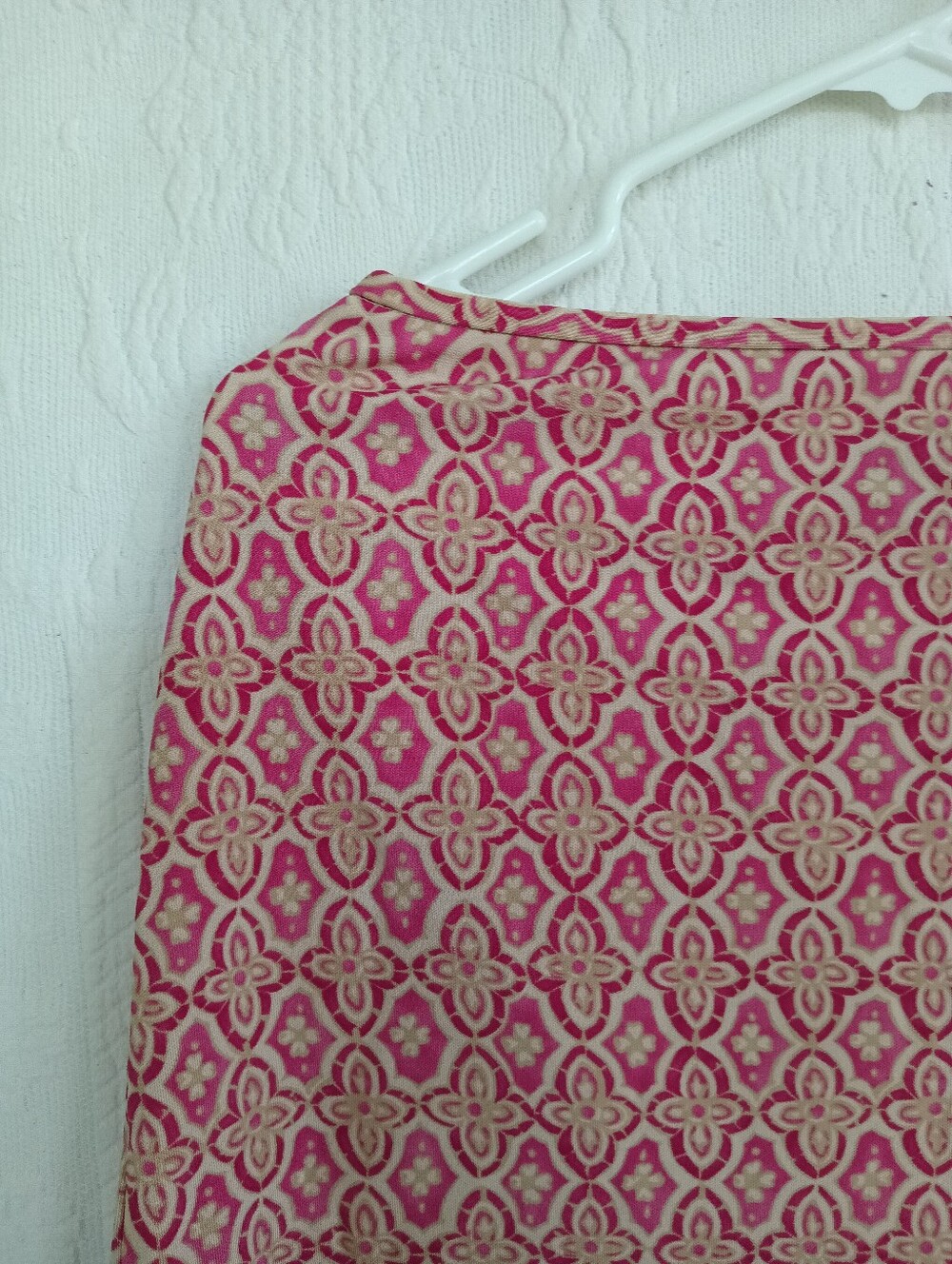 Ann Taylor Pink Damask Mini Skirt Seed Beaded Boho Sheer Light Slinky Cute Date - Picture 5 of 10